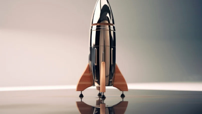 A rocket ship symbolizing revenue growth